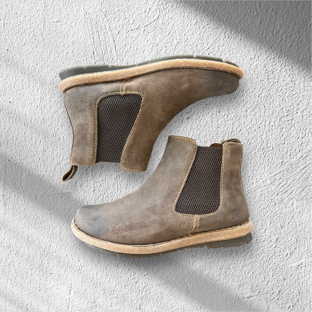 Women’s Born Talyn Booties in Taupe Avola Distressed Leather